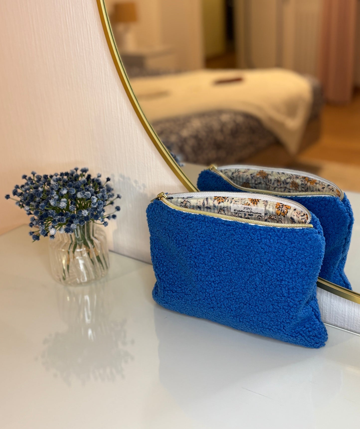 Pochette zipée Marine