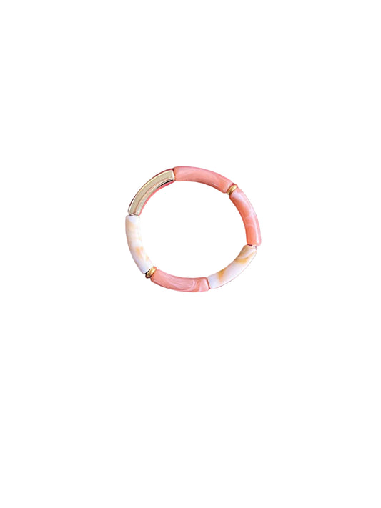 Bracelet rose et blanc marbré