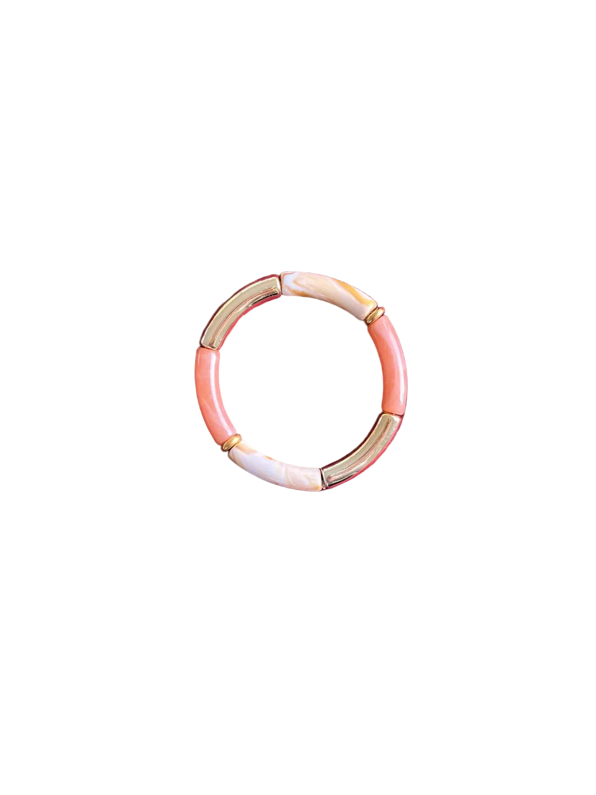 Bracelet rose, blanc marbré et doré