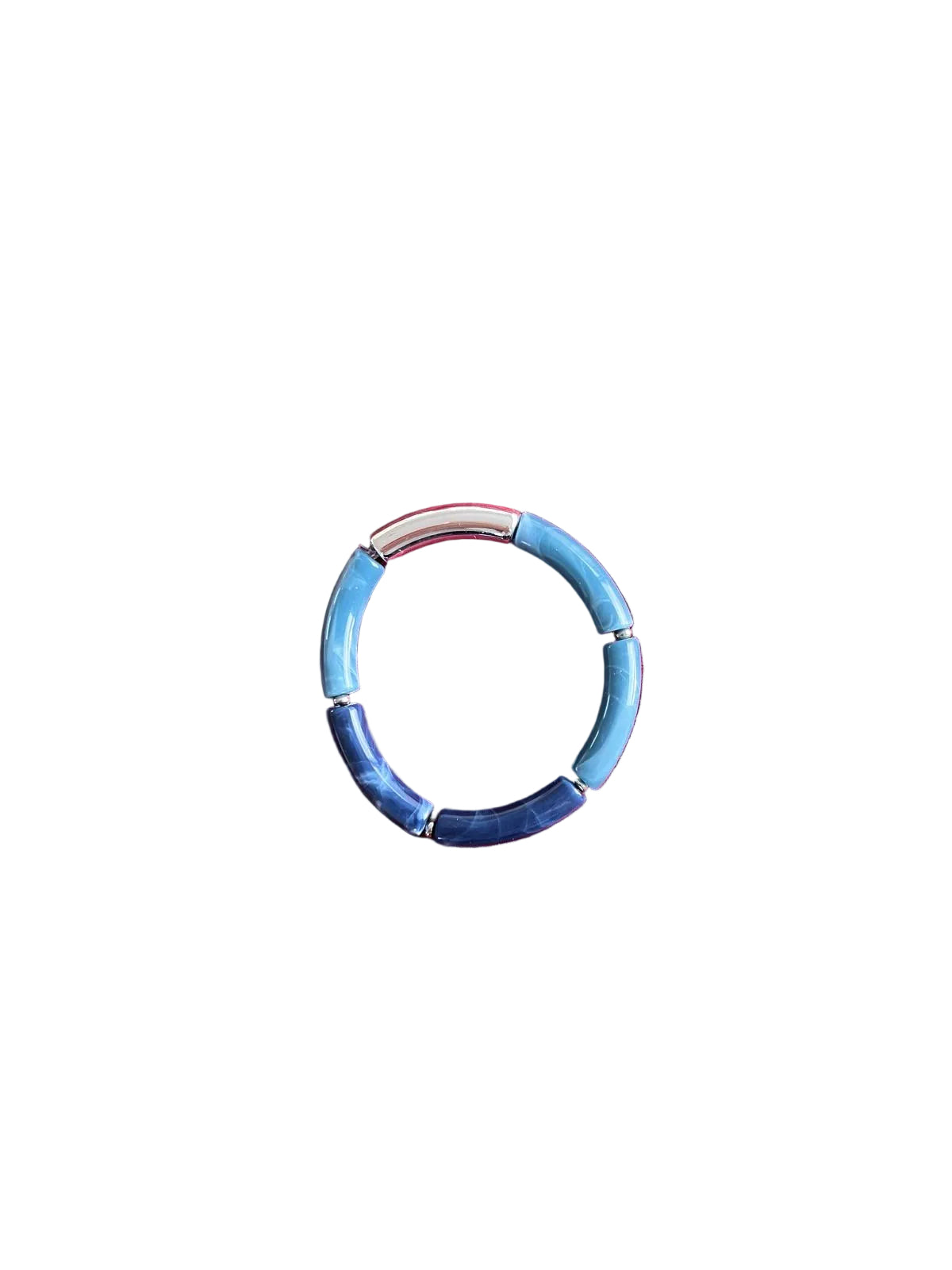 Bracelet nuances de bleu et argenté