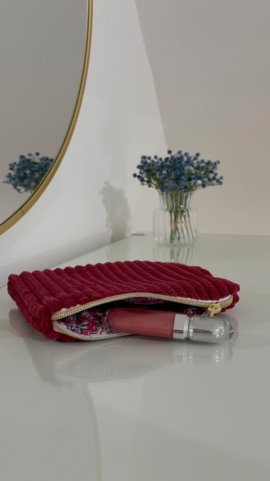 Pochette zipée Rouge