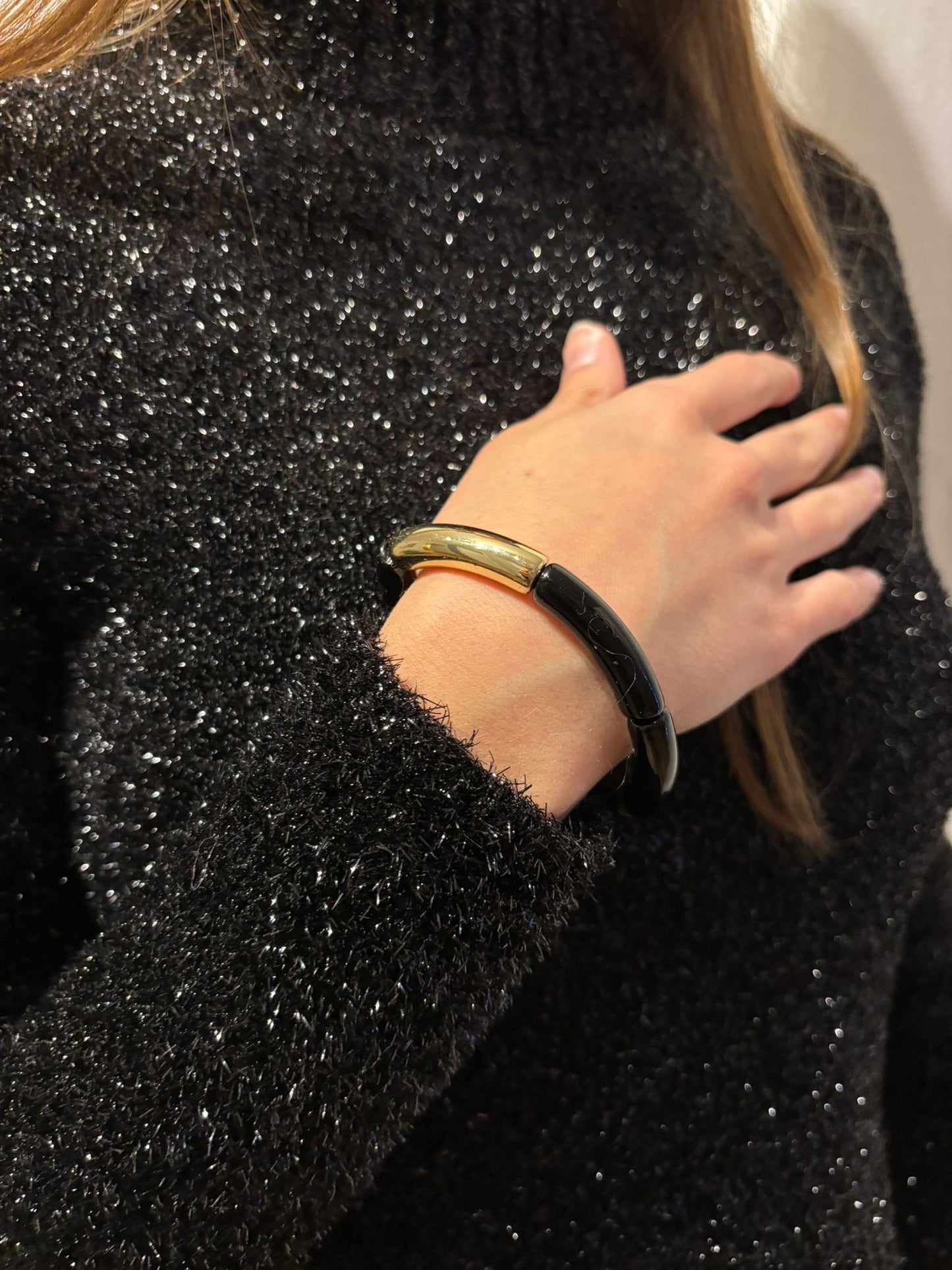 Bracelet noir et doré