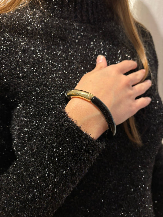 Bracelet noir et doré