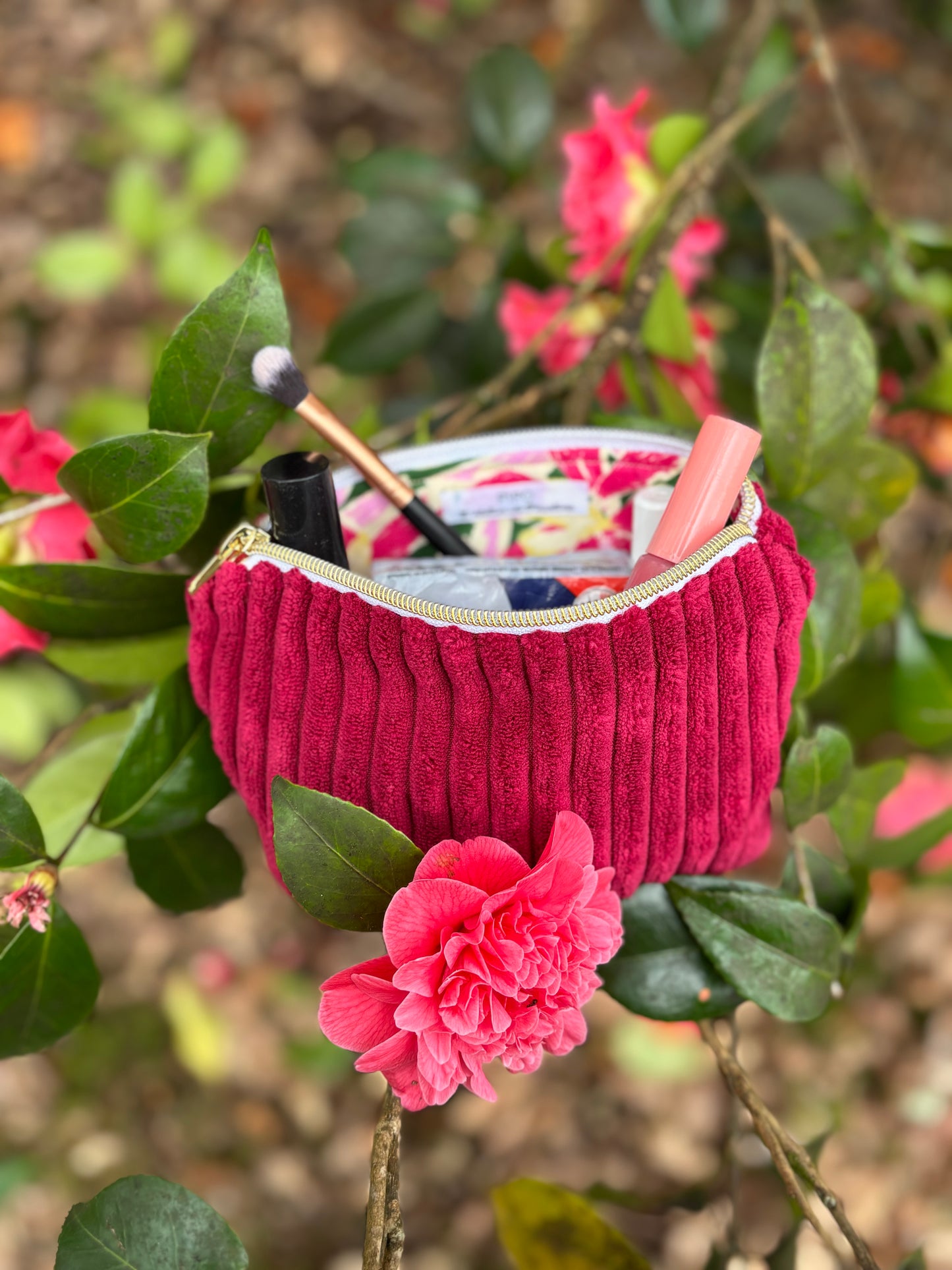 Pochette zipée Camélia