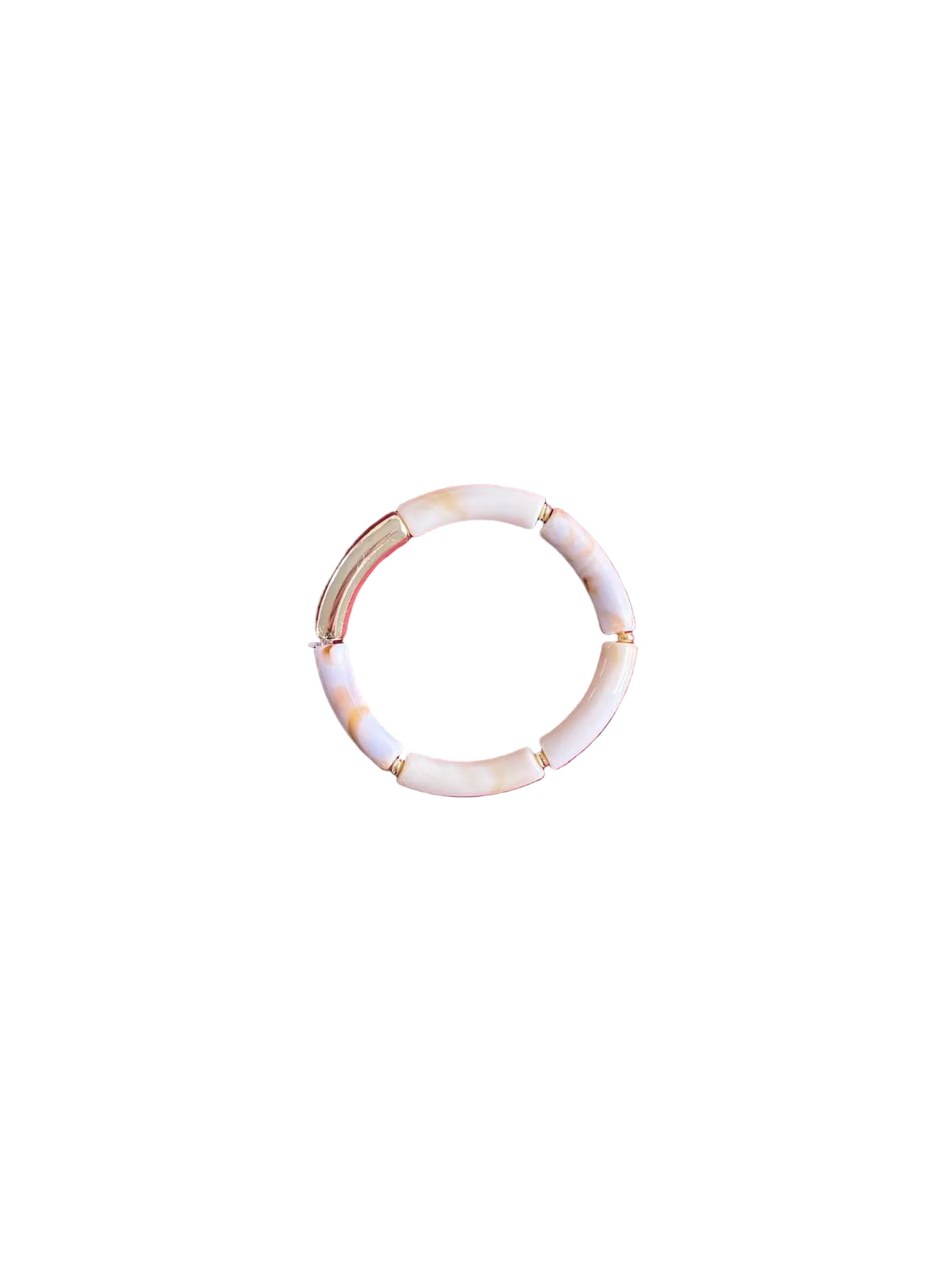 Bracelet marbré et blanc cassé