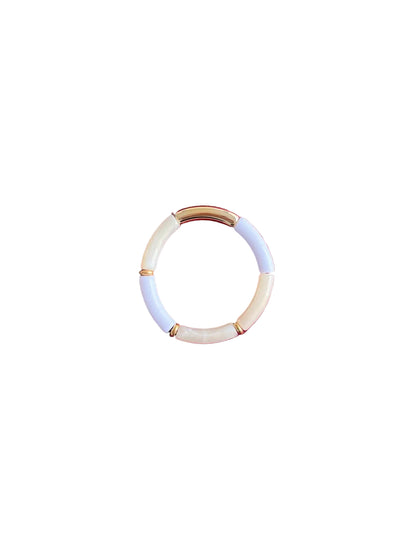 Bracelet blanc et beige