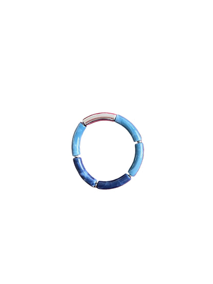 Bracelet nuances de bleu et argenté