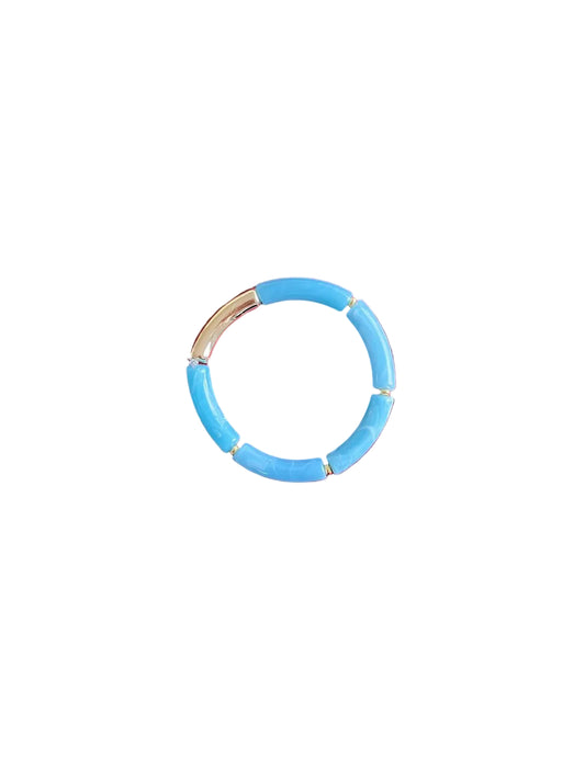 Bracelet bleu turquoise et doré