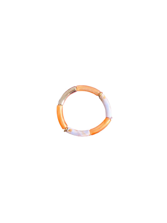 Bracelet orange et blanc marbré