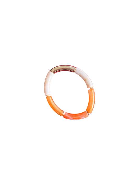 Bracelet nuances d'orange et blanc marbré