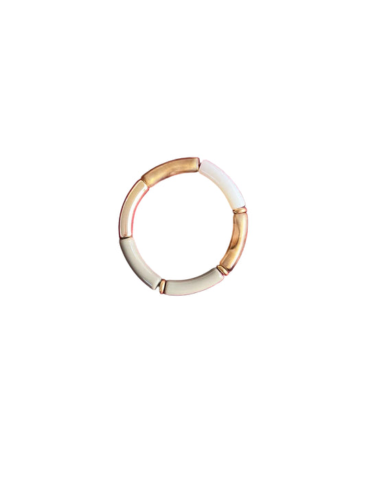 Bracelet nuances de kaki et ivoire