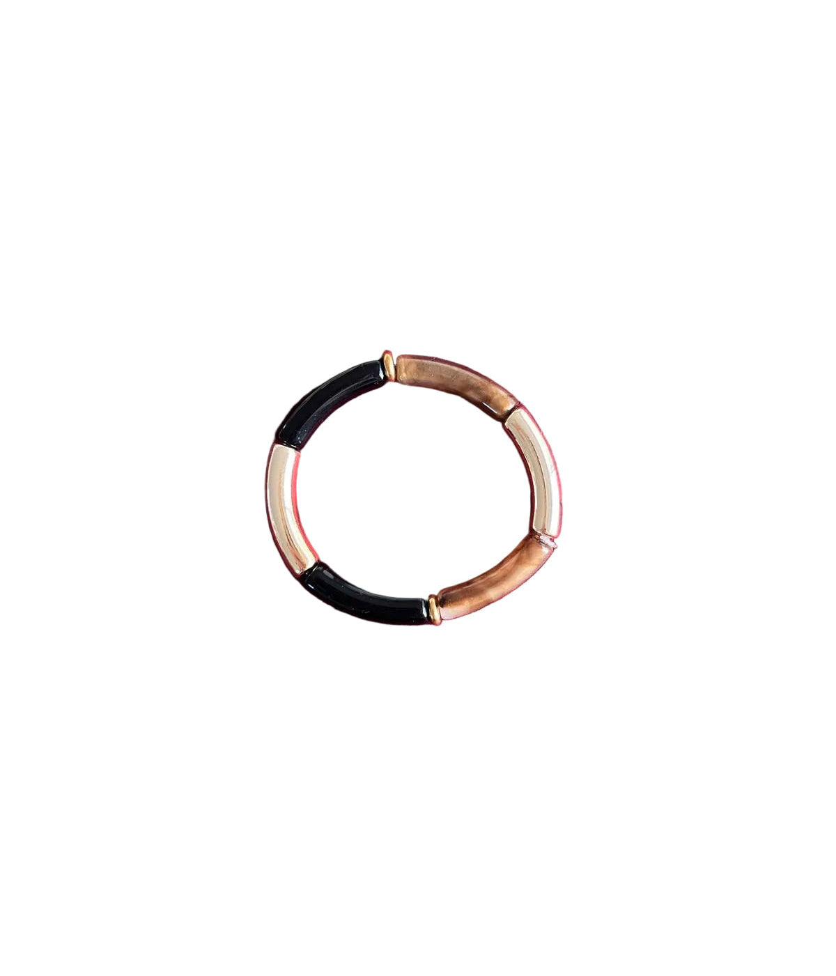 Bracelet noir, doré et marron marbré