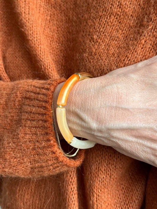 Bracelet fleur d'orangé