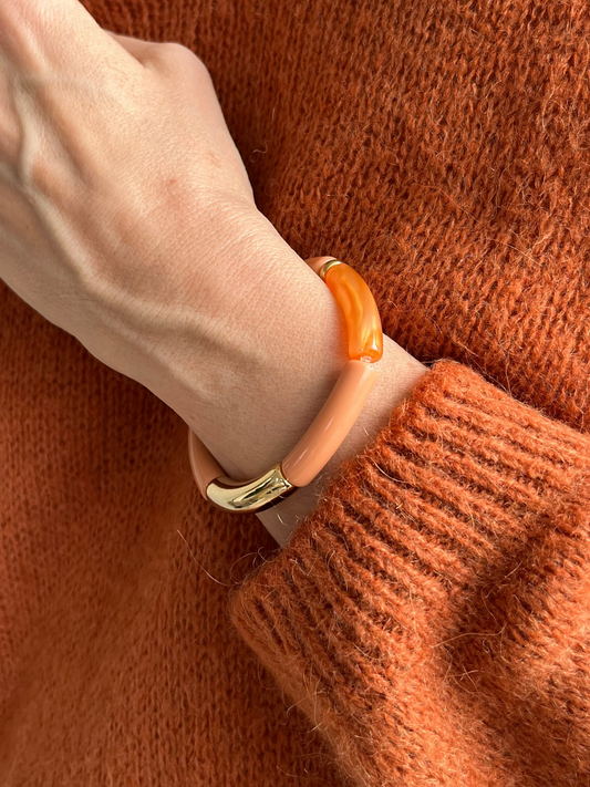 Bracelet rose orangé