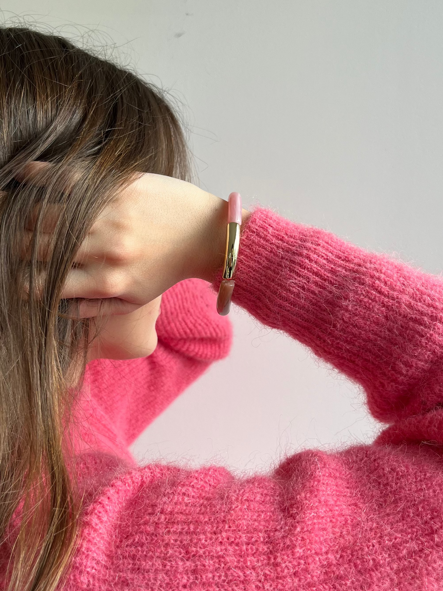 Bracelet rose pale et corail