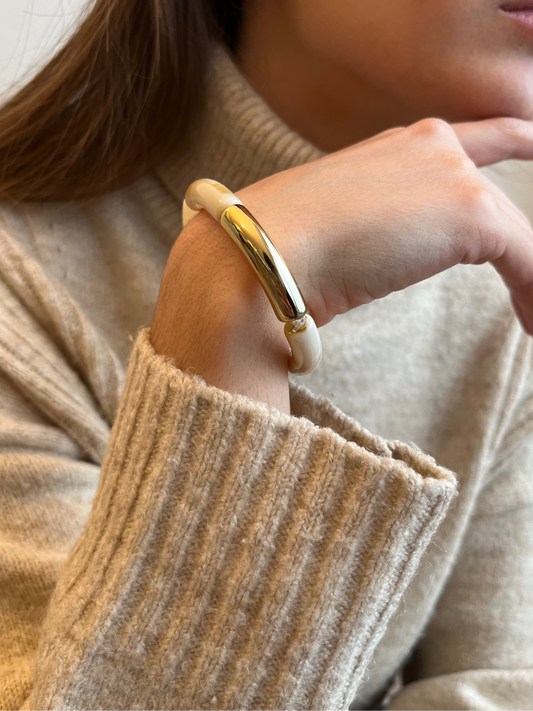 Bracelet beige marbré