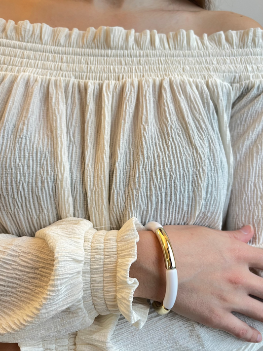 Bracelet blanc et doré