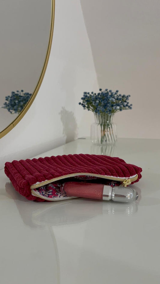 Pochette zipée Rouge