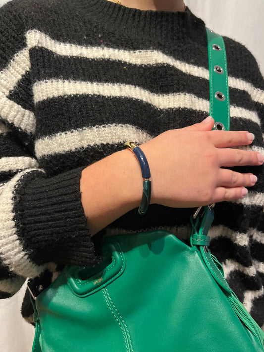 Bracelet bleu canard et vert