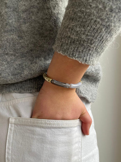 Bracelet nuances de gris et doré