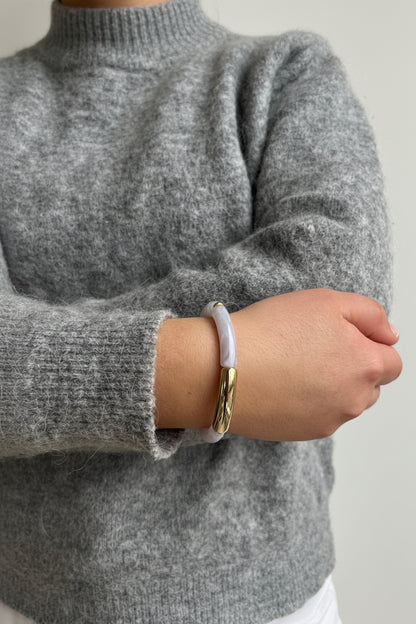Bracelet gris clair et doré