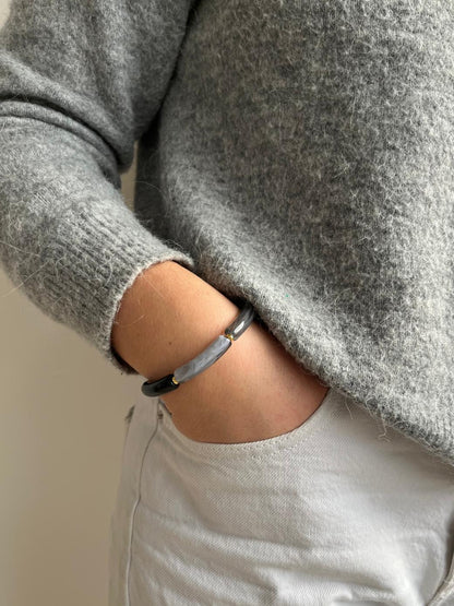 Bracelet nuances de gris et noir